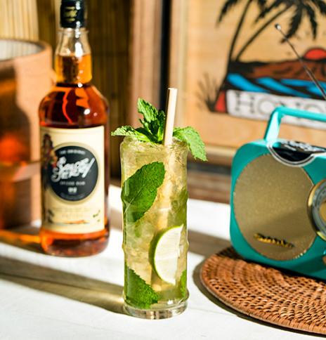 Sailor Jerry spiced mojito bottle