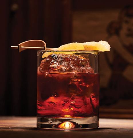 Ginger negroni with spiced rum