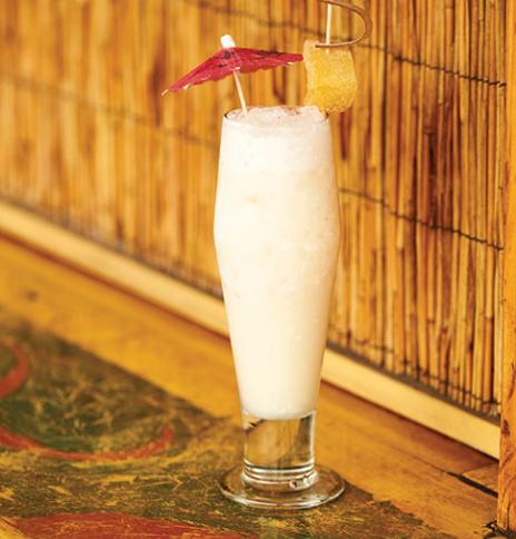 Ginger pina colada with spiced rum