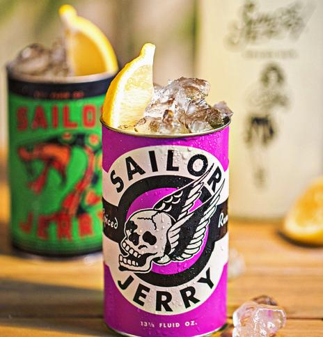 Sailor Jerry spiked lemonade cocktail