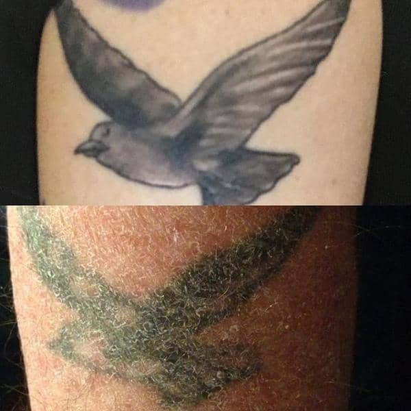 Any suggestions on how to make these two tattoos look cool together? :  r/FixedTattoos