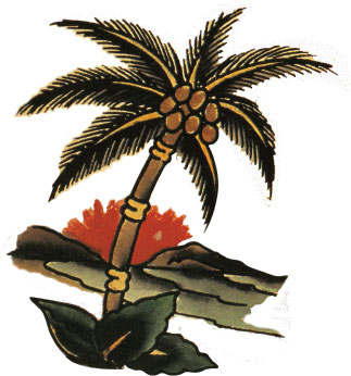 Sailor Jerry palm tree tattoo